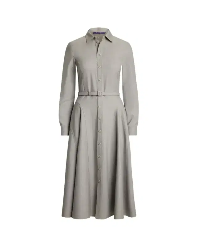 Ralph Lauren Collection Safford Long-Sleeve Belted Midi Shirtdress