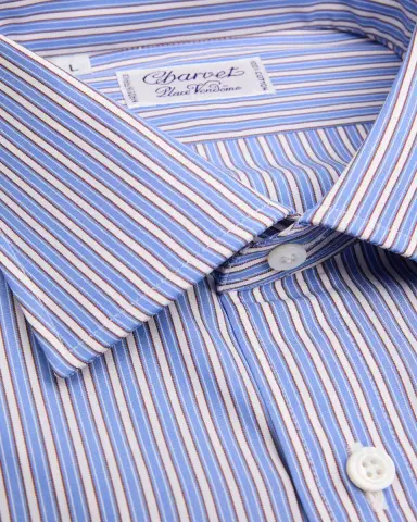 Charvet Men's Purple Label Striped Button-Front Shirt | Thumbnail 2