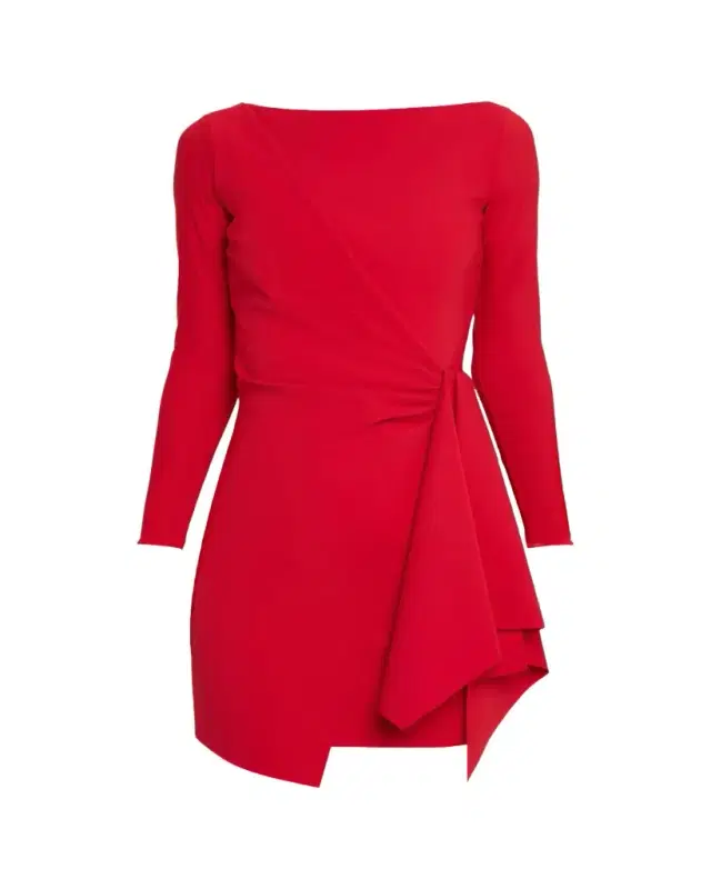 Chiara Boni La Petite Robe Draped Boat-Neck Mini Dress
