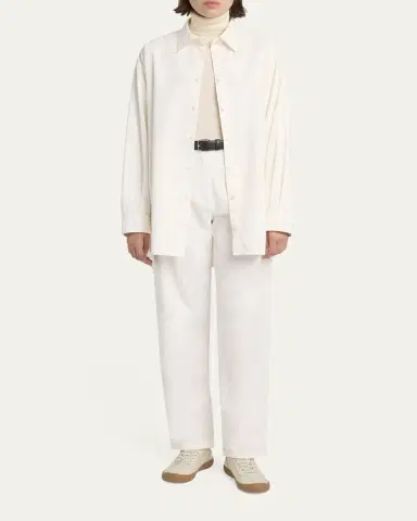 THE ROW Luka Cotton-Cashmere Button-Down Shirt | Thumbnail 2