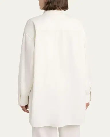 THE ROW Luka Cotton-Cashmere Button-Down Shirt | Thumbnail 3