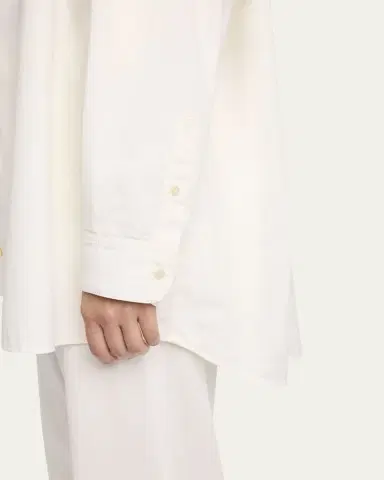 THE ROW Luka Cotton-Cashmere Button-Down Shirt | Thumbnail 5
