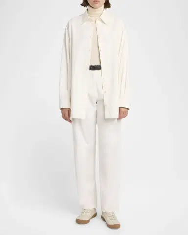 THE ROW Luka Cotton-Cashmere Button-Down Shirt | Thumbnail 6