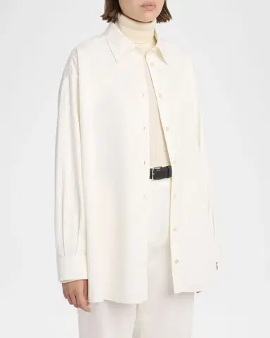 THE ROW Luka Cotton-Cashmere Button-Down Shirt | Thumbnail 8
