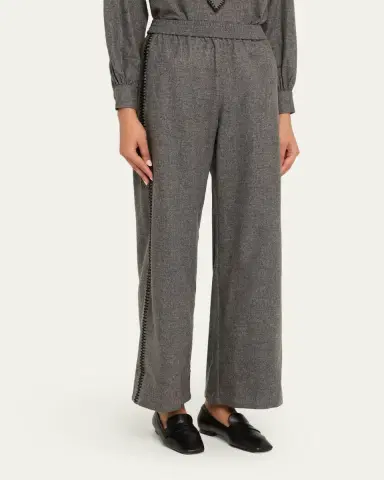 SÉBLINE Marocaine Side-Stripe Straight-Leg Pajama Pants | Thumbnail 4