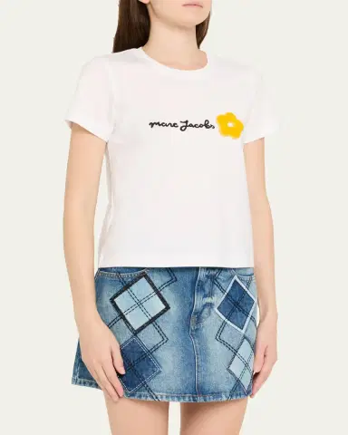 Marc Jacobs Logo Flower Applique T-Shirt | Thumbnail 4 Marc Jacobs Logo Flower Applique T-Shirt | Thumbnail 4