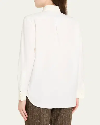 Loro Piana Thea Collar-Pin Oxford Shirt | Thumbnail 3 Loro Piana Thea Collar-Pin Oxford Shirt | Thumbnail 3