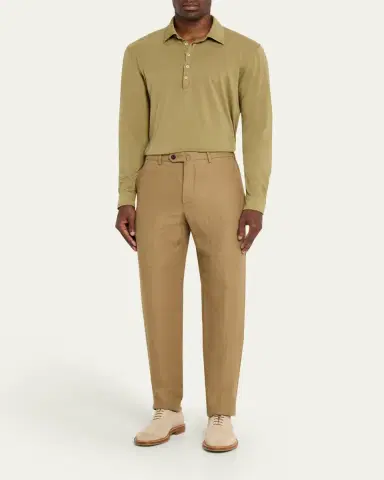 Massimo Alba Men's Cotton-Cashmere Polo Shirt | Thumbnail 5 Massimo Alba Men's Cotton-Cashmere Polo Shirt | Thumbnail 5
