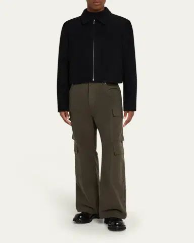 Rick Owens Men's Alice Wool Cropped Full-Zip Blouson | Thumbnail 2 Rick Owens Men's Alice Wool Cropped Full-Zip Blouson | Thumbnail 2
