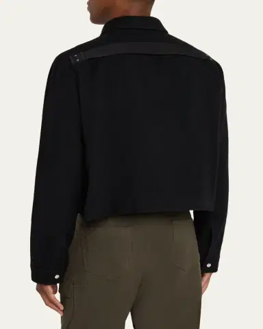 Rick Owens Men's Alice Wool Cropped Full-Zip Blouson | Thumbnail 3 Rick Owens Men's Alice Wool Cropped Full-Zip Blouson | Thumbnail 3