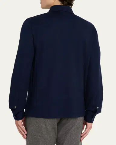 Ralph Lauren Purple Label Men's Cotton-Cashmere Piqué Polo Shirt | Thumbnail 3 Ralph Lauren Purple Label Men's Cotton-Cashmere Piqué Polo Shirt | Thumbnail 3