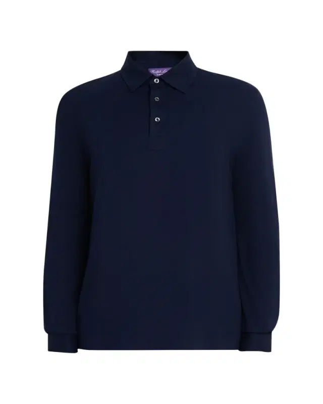 Ralph Lauren Purple Label Cotton-Cashmere Piqué Polo Shirt