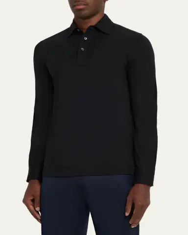 Ralph Lauren Purple Label Cotton-Cashmere Piqué Polo Shirt | Thumbnail 4 Ralph Lauren Purple Label Cotton-Cashmere Piqué Polo Shirt | Thumbnail 4
