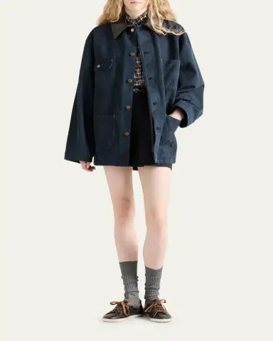 Prada Leather-Collar Canvas Utility Jacket | Thumbnail 2