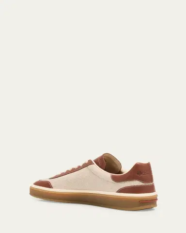 Loro Piana Tennis Walk Canvas and Leather Sneakers | Thumbnail 4 Loro Piana Tennis Walk Canvas and Leather Sneakers | Thumbnail 4