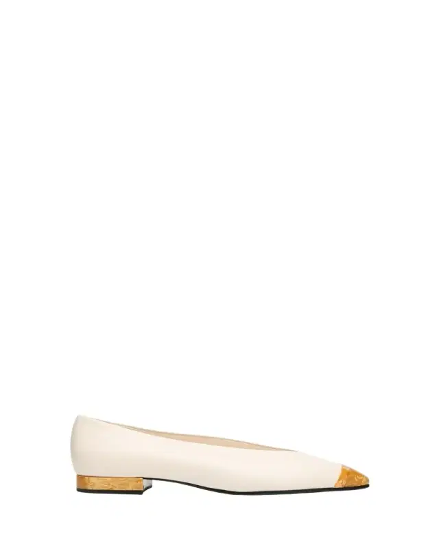 Rebecca Tipped Leather Ballerina Flats