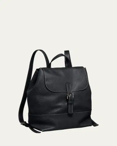 Giorgio Armani Men's Pebble Leather Flap-Top Backpack | Thumbnail 4 Giorgio Armani Men's Pebble Leather Flap-Top Backpack | Thumbnail 4