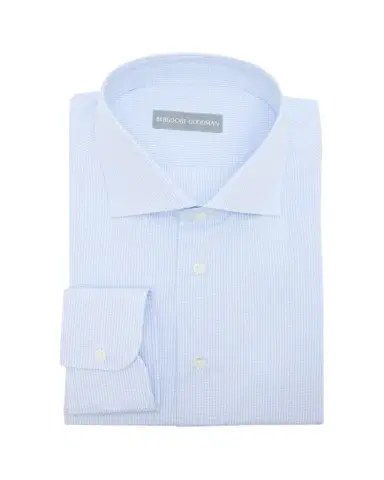Bergdorf Goodman Men's Cotton Micro-Check Spread-Collar Dress Shirt | Thumbnail 1 Bergdorf Goodman Men's Cotton Micro-Check Spread-Collar Dress Shirt | Thumbnail 1