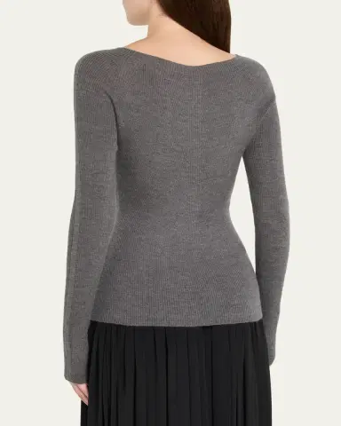 Altuzarra Lee Boat-Neck Long-Sleeve Cashmere Sweater | Thumbnail 5 Altuzarra Lee Boat-Neck Long-Sleeve Cashmere Sweater | Thumbnail 5