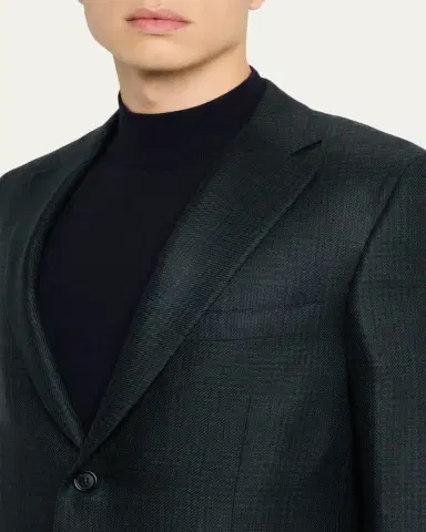 Brioni Men's Cashmere Tonal Plaid Single-Breasted Sport Coat | Thumbnail 5