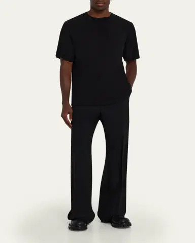 Rick Owens Men's Wool-Blend Jersey Crewneck T-Shirt | Thumbnail 2 Rick Owens Men's Wool-Blend Jersey Crewneck T-Shirt | Thumbnail 2