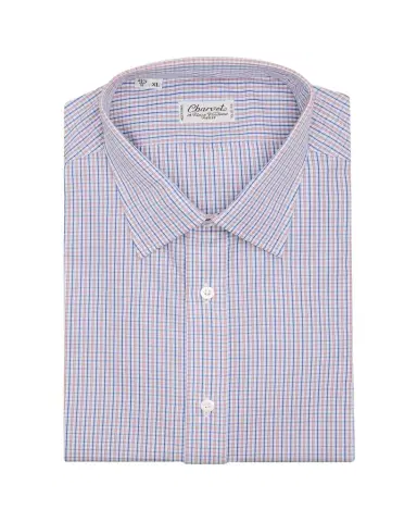 Charvet Men's Cotton Micro-Check Point Collar Slim Dress Shirt | Thumbnail 1 Charvet Men's Cotton Micro-Check Point Collar Slim Dress Shirt | Thumbnail 1