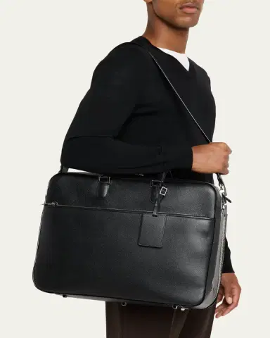 Valextra Men's Avietta Millepunte Calfskin Travel Suitcase | Thumbnail 2