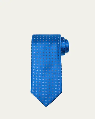 Charvet Men's Micro-Geometric Jacquard Silk Tie | Thumbnail 9