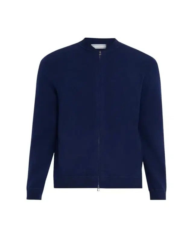 Bergdorf Goodman Men's Wool Full-Zip Baseball-Collar Sweater