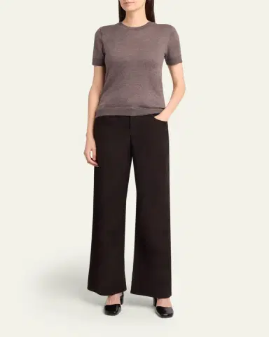 THE ROW Linnea Short-Sleeve Cashmere Top | Thumbnail 2