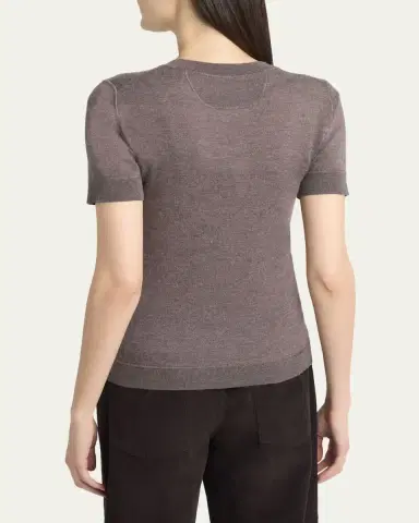 THE ROW Linnea Short-Sleeve Cashmere Top | Thumbnail 3