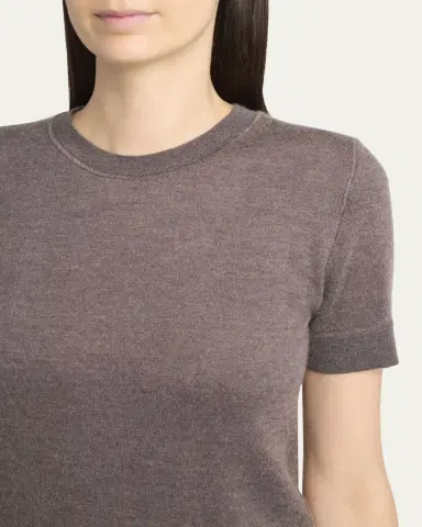 THE ROW Linnea Short-Sleeve Cashmere Top | Thumbnail 5