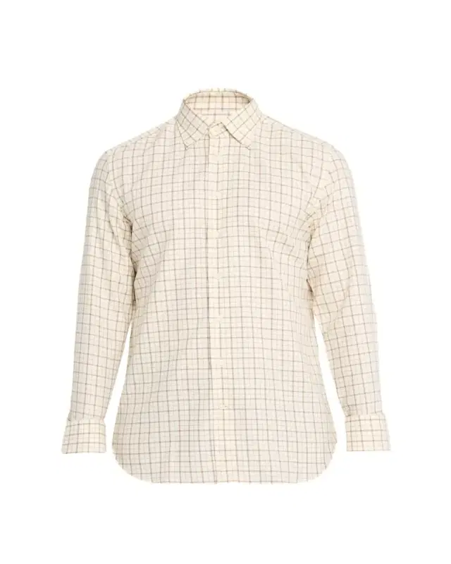 Men's Cotton Tattersall Check Button-Collar Sport Shirt