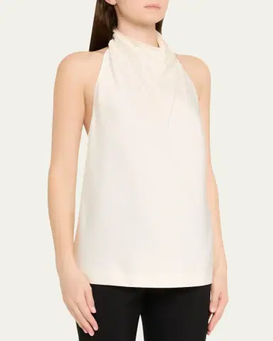 Stella McCartney Satin Backless Cowl Halter Top | Thumbnail 4