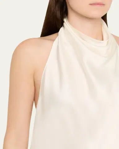 Stella McCartney Satin Backless Cowl Halter Top | Thumbnail 5