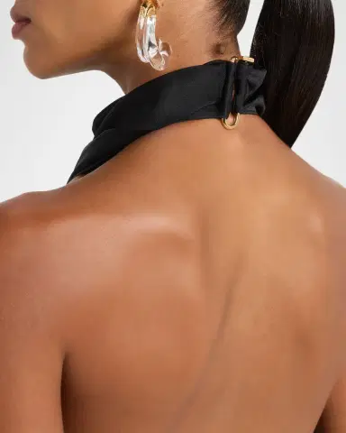 Stella McCartney Satin Backless Cowl Halter Top | Thumbnail 9