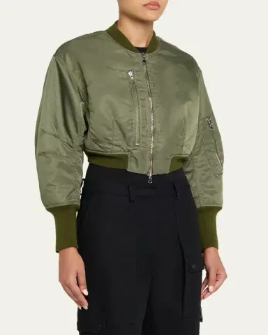 3.1 Phillip Lim Cropped Nylon Bomber Jacket | Thumbnail 2 3.1 Phillip Lim Cropped Nylon Bomber Jacket | Thumbnail 2
