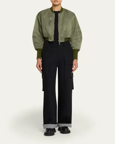3.1 Phillip Lim Cropped Nylon Bomber Jacket | Thumbnail 4 3.1 Phillip Lim Cropped Nylon Bomber Jacket | Thumbnail 4