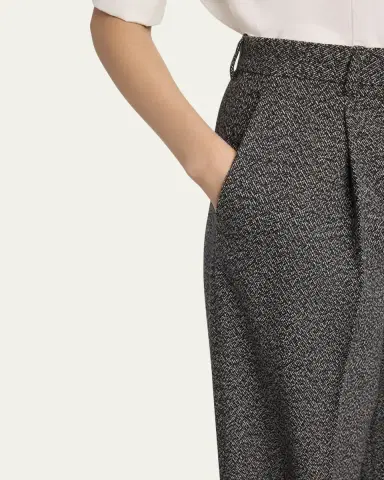 The Row Mikkela Pleated Cashmere Straight-Leg Pants | Thumbnail 5