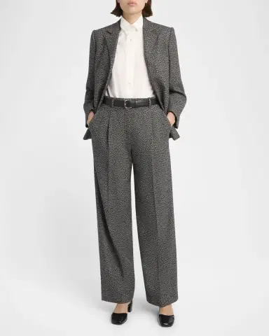 The Row Mikkela Pleated Cashmere Straight-Leg Pants | Thumbnail 6
