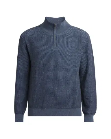 Brioni Men's Wool, Silk and Cashmere Rib Quarter-Zip Sweater | Thumbnail 1 Brioni Men's Wool, Silk and Cashmere Rib Quarter-Zip Sweater | Thumbnail 1