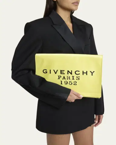 Givenchy Pattern Pochette in Satin with Logo Embroidery | Thumbnail 12