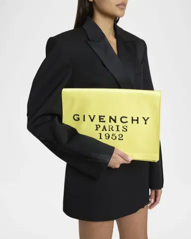 Givenchy Pattern Pochette in Satin with Logo Embroidery | Thumbnail 16