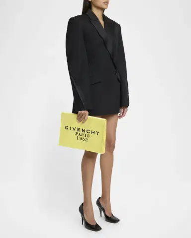 Givenchy Pattern Pochette in Satin with Logo Embroidery | Thumbnail 19