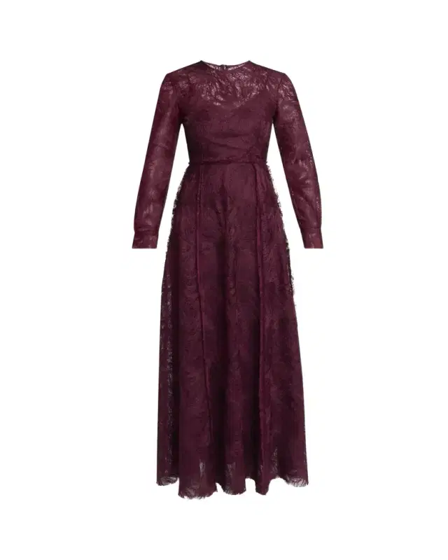 Long-Sleeve Lace Gown
