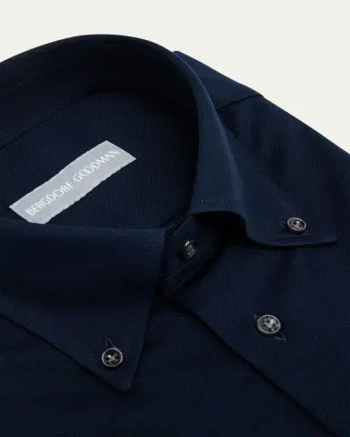 Bergdorf Goodman Men's Cotton Pique Button-Collar Sport Shirt | Thumbnail 2