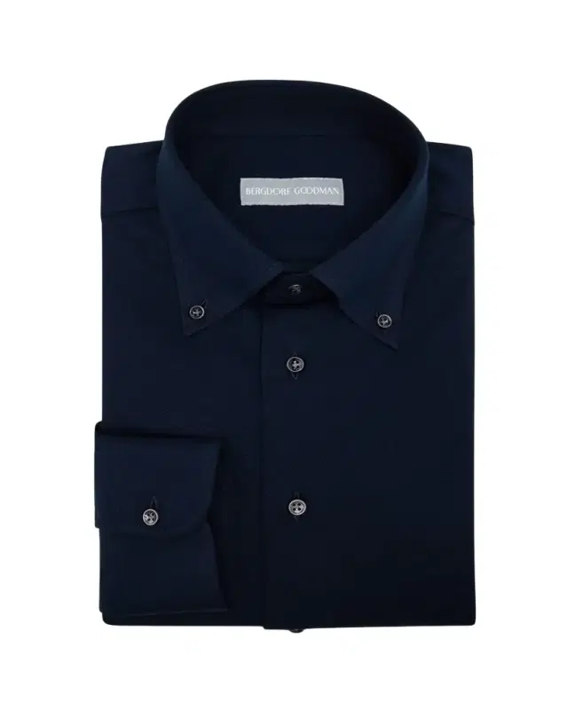 Men's Cotton Pique Button-Collar Sport Shirt