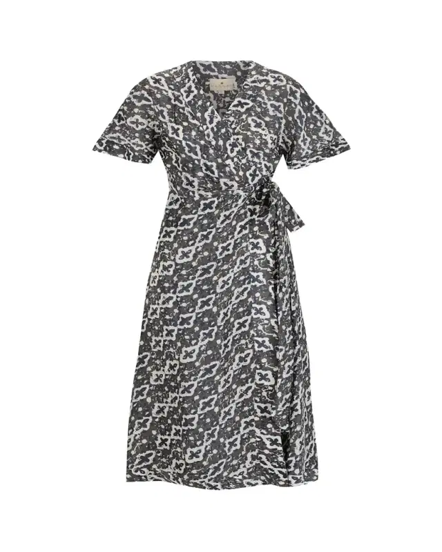 Hannah Artwear Clementine Pathway Silk Wrap Dress