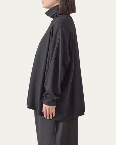 Eskandar Wide Scrunch Neck Top (Mid Plus Length) | Thumbnail 4 Eskandar Wide Scrunch Neck Top (Mid Plus Length) | Thumbnail 4