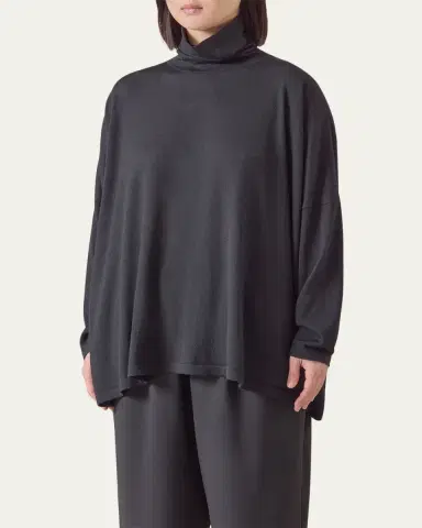 Eskandar Wide Scrunch Neck Top (Mid Plus Length) | Thumbnail 5 Eskandar Wide Scrunch Neck Top (Mid Plus Length) | Thumbnail 5